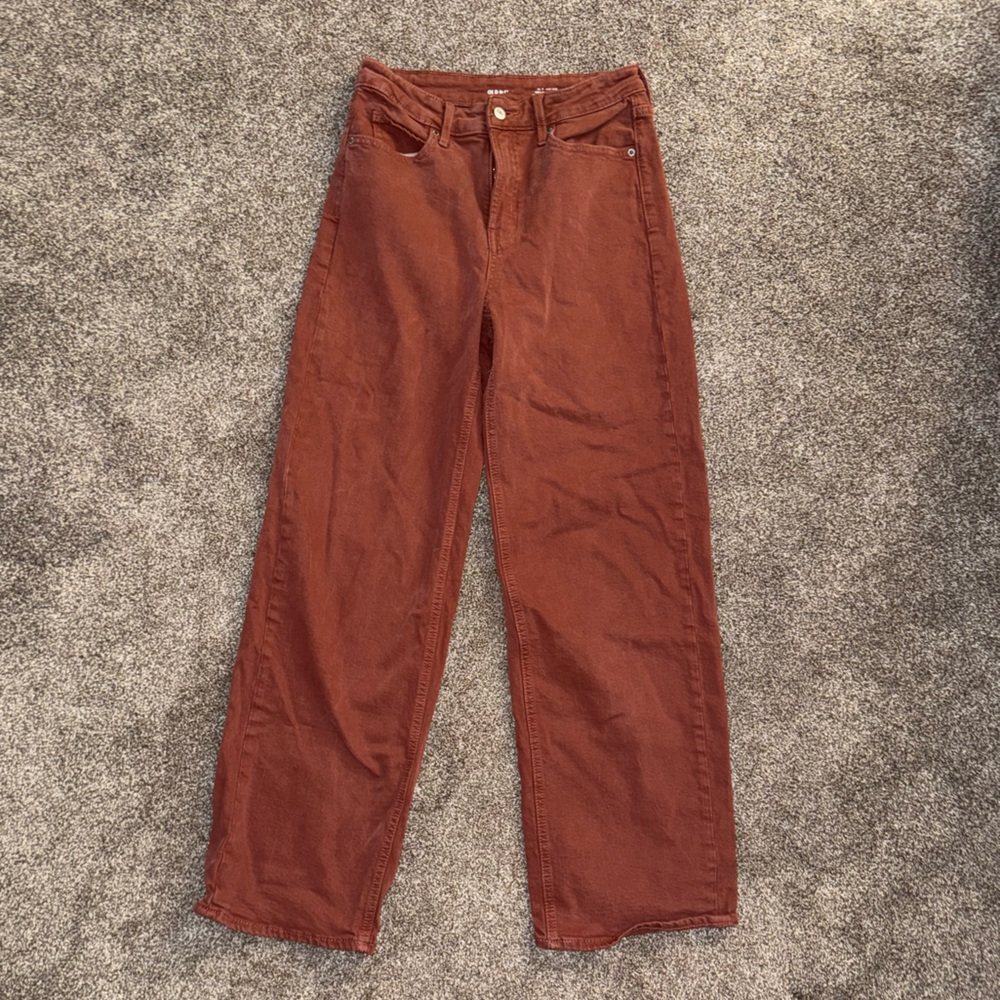 Old Navy Women’s Size S Deep Orange Wide Leg Jeans